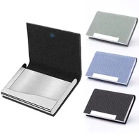 PU Business Card Holder with Magnetic Buckle Stainless Steel Business Card Case Credit Card ID Name Card Sleeve for Men Women 1