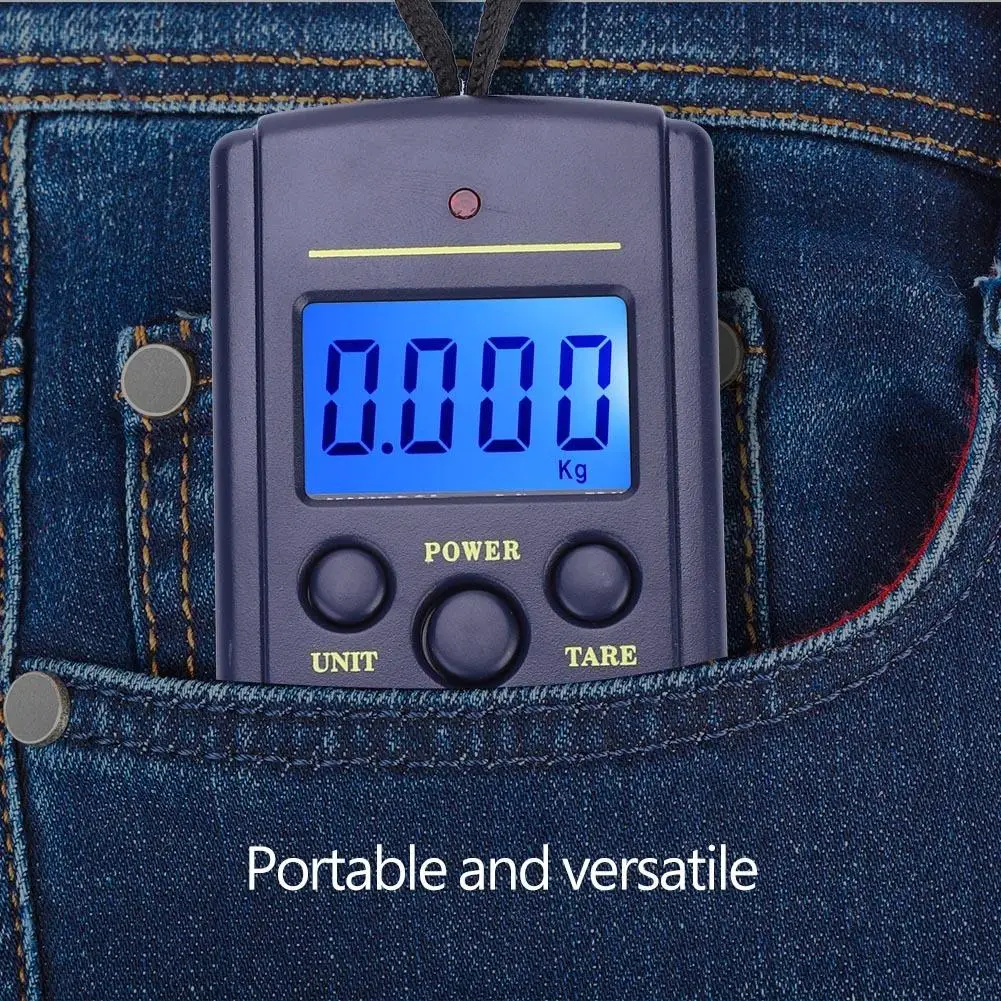 40kg x 10g Mini Digital for fishing Scale-Portable Electronic Weighting Tool for Travel, Hanging & Outdoor Use