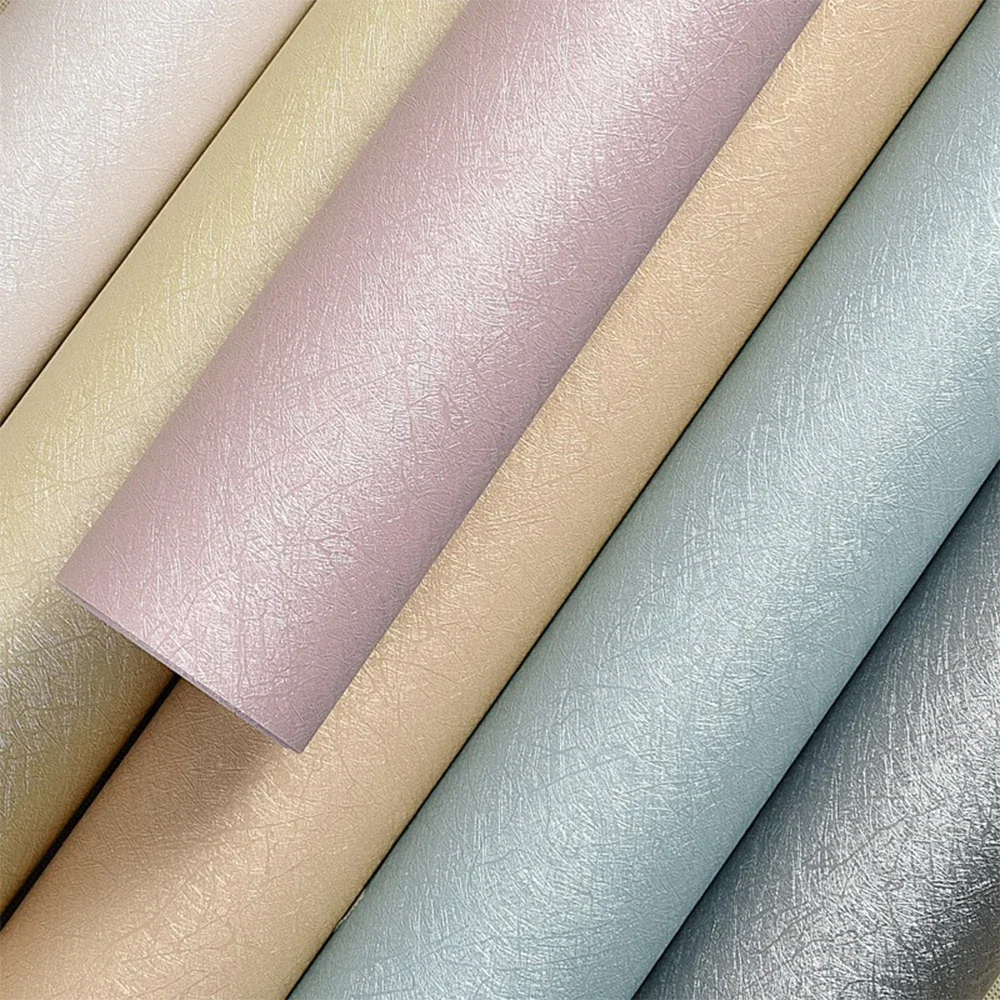 40 ซม.ผ้าไหมสี Self-กาววอลล์เปเปอร์ห้องนั่งเล่นห้องนอนพื้นหลัง Moisture-proof ตกแต่งสติ๊กเกอร์ติดผนังบ้าน 1