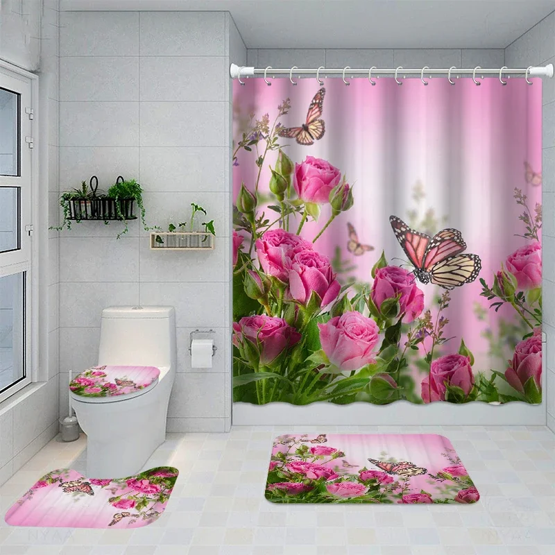 New Bed, Spa Thema Kalm Orchideeën Takken, Douchegordijn Badkamer Decor