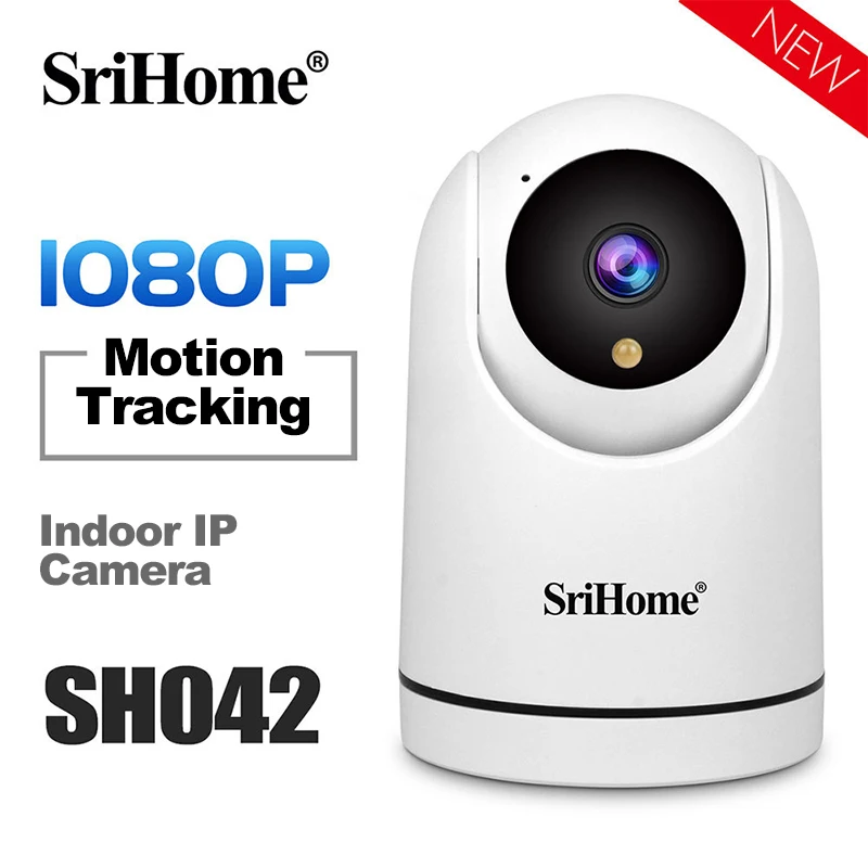 Srihome 1080P Smart Mini WiFi IP Camera Indoor Wireless Security Home CCTV Surveillance Burglar Camera 2MP With Auto Tracking