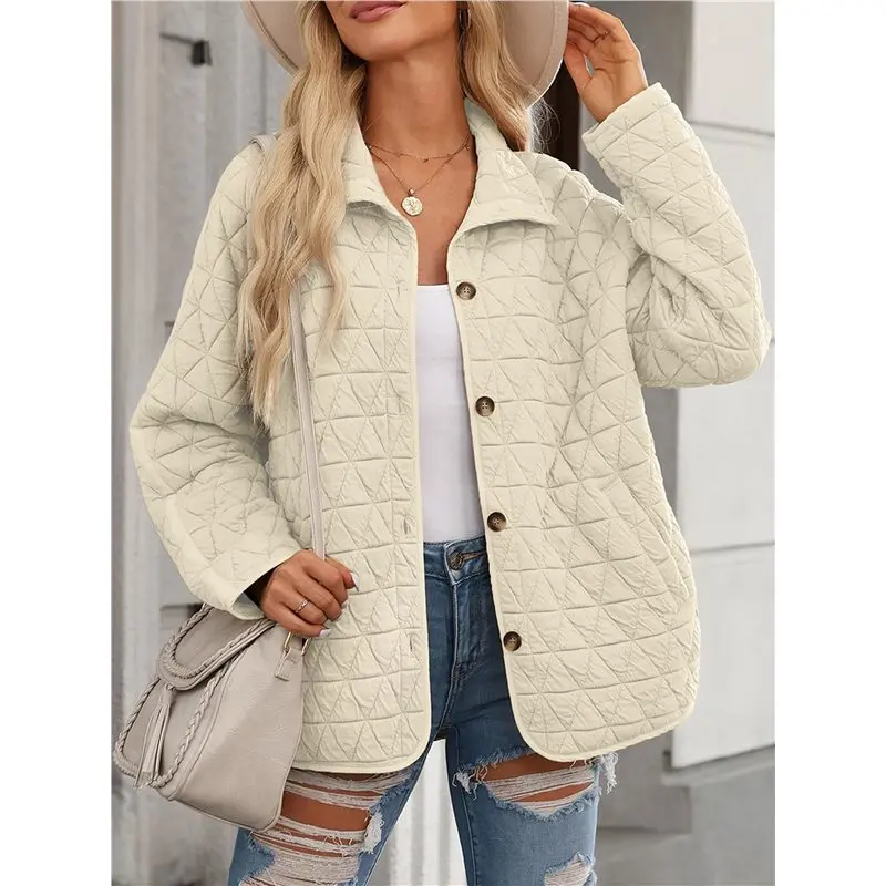 세호르-여성용 경량 다이아몬드 퀼팅 캐주얼 겨울 오픈 프론트 버튼 다운 패딩 코트 아우터웨어 가디건