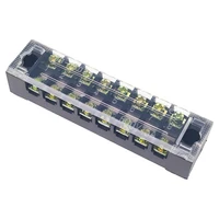 1PCS- TB1508 Dual Row Thick Copper Screw Terminal Block Flame Retardant Grounding Strip Wire Connector 600V 15A 4