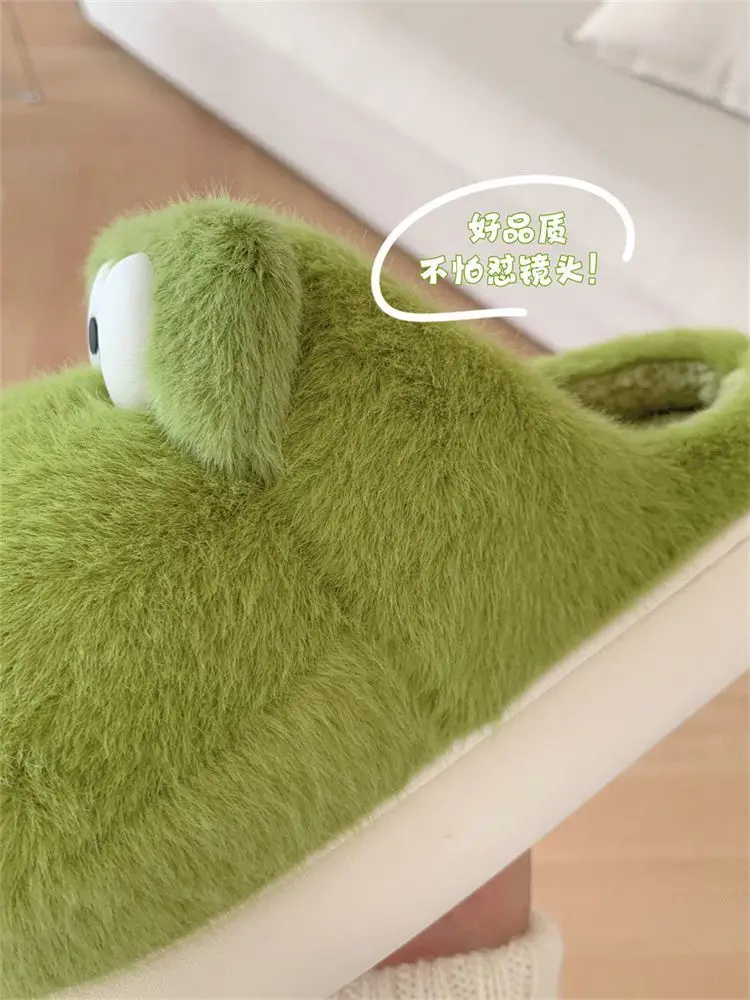 Fashion man slippers green crocodile flat mules designer animal mens slippers home furry shoes male's footwear in winter