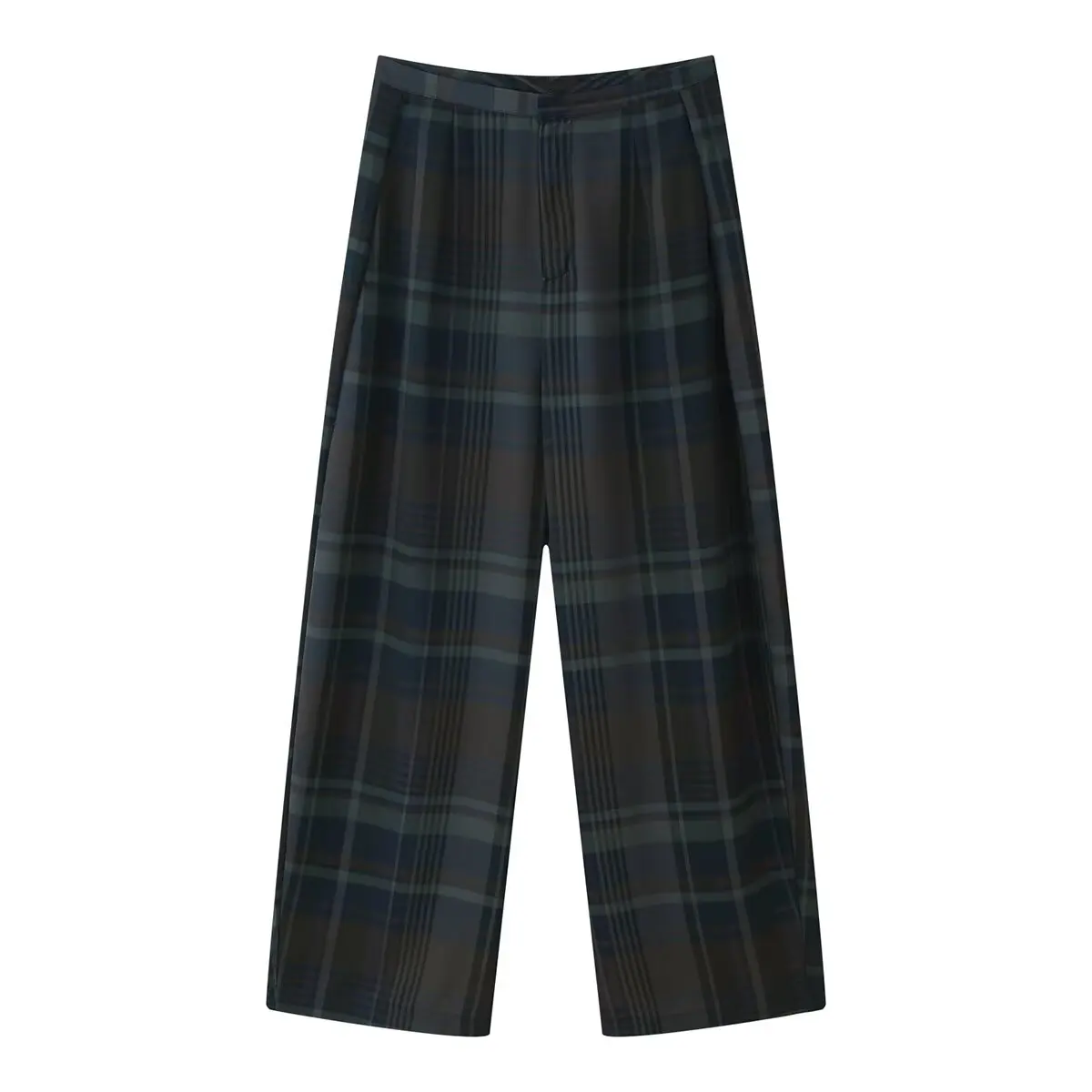 Casual Plaid Pants Women Set Fashion Droop Pleated Top Straight Trousers 2 Piece Sets For Women 2026 Winter Spring Woman Outfit