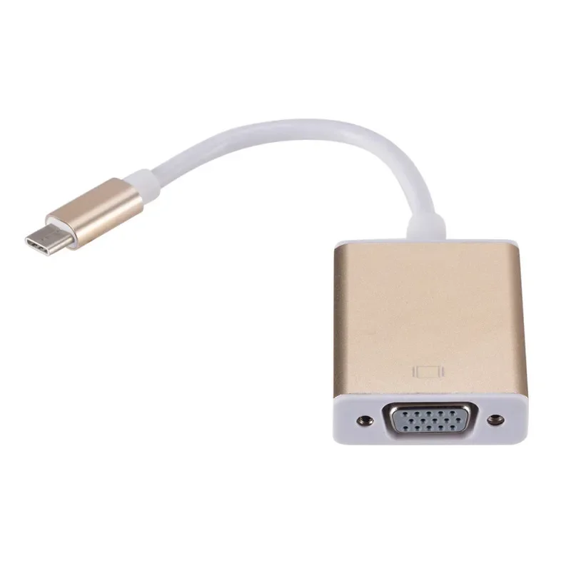 USBC VGA 어댑터 USB 3.1 C 타입 수 암 VGA 컨버터 케이블, 맥북 12 인치 크롬북 픽셀 루미아 950XL 용, 1080P FHD