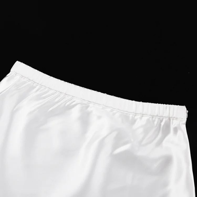 White Satin High Waist Long Skirt For Women Zipper Side Split Slim Elegant Party Maxi Skirt Y2k Outfit Female Long Skirt