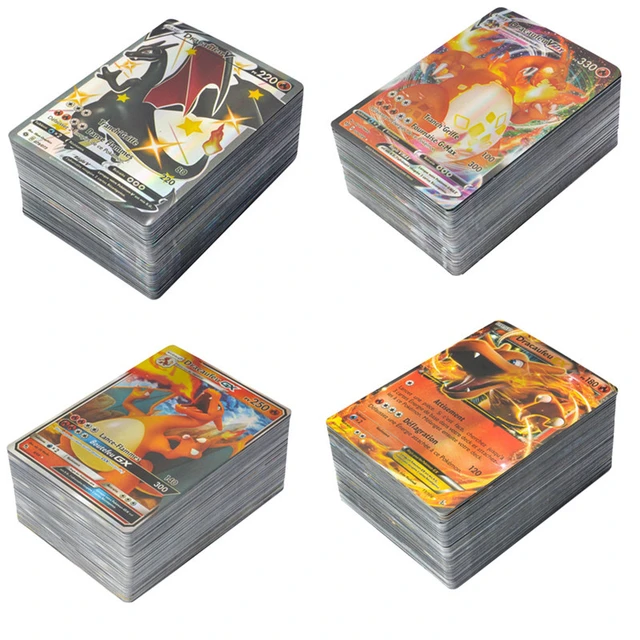 Cartões Pokémon VSTAR Oversize Charizard Mew Vmax Gx V Cartão de Jogo para  Criança, Cartão Italiano, 5-100Pcs - AliExpress