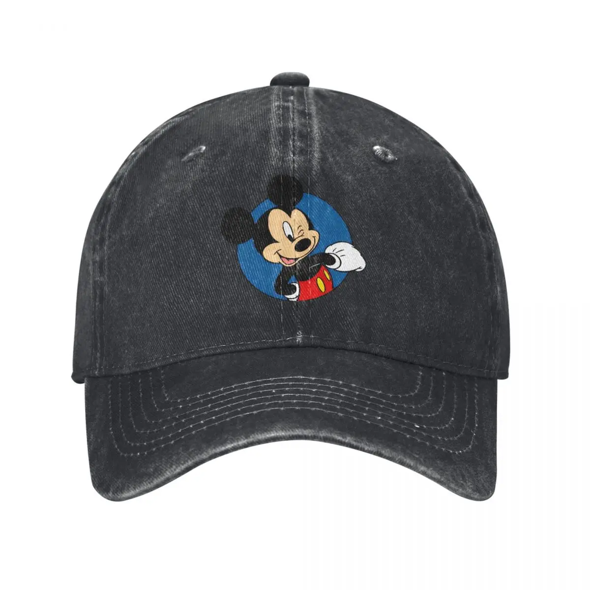 Vintage Mickey Mouse Cartoon Cute Baseball Caps Unisex Distressed Denim Snapback Cap Manga Anime Outdoor All Seasons Travel Hat
