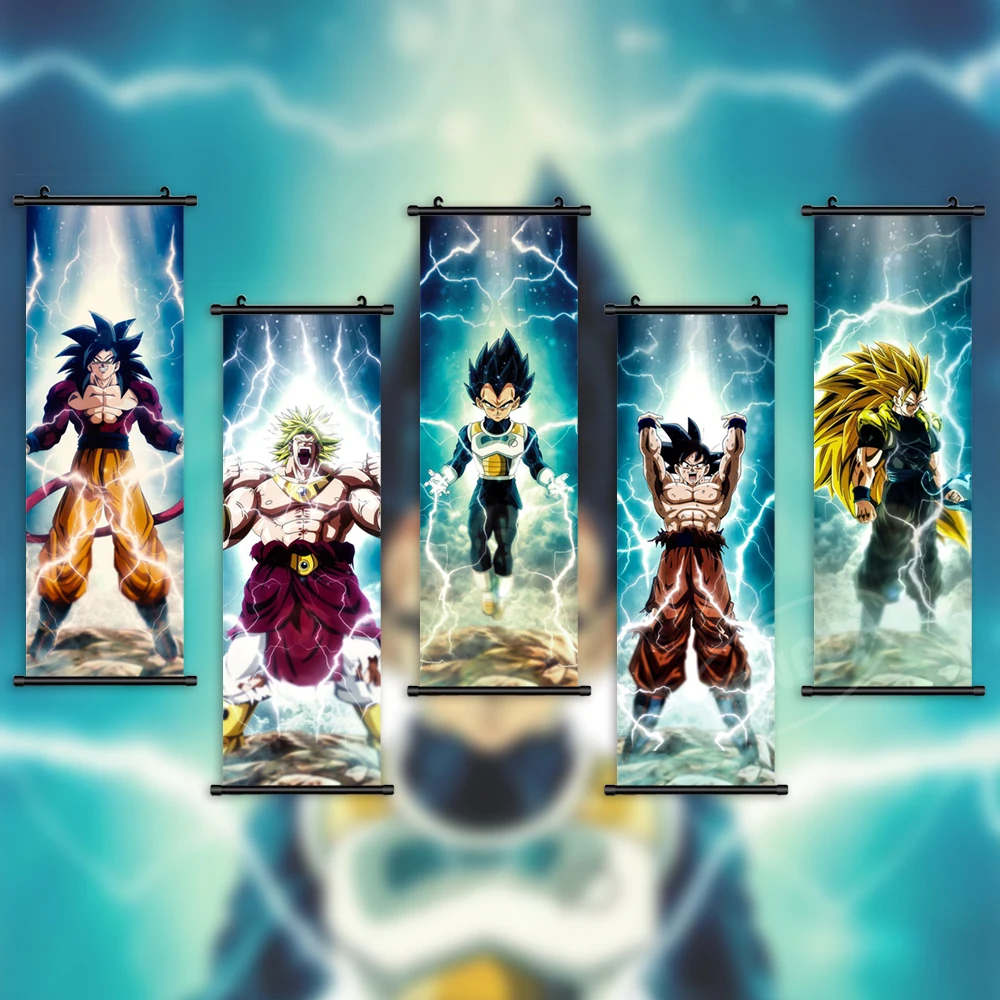 

Wall Artwork Dragon Ball Canvas Anime Pictures Vegeta IV Painting Goku Print Poster Super Saiyan Hanging Scrolls Home Decoration