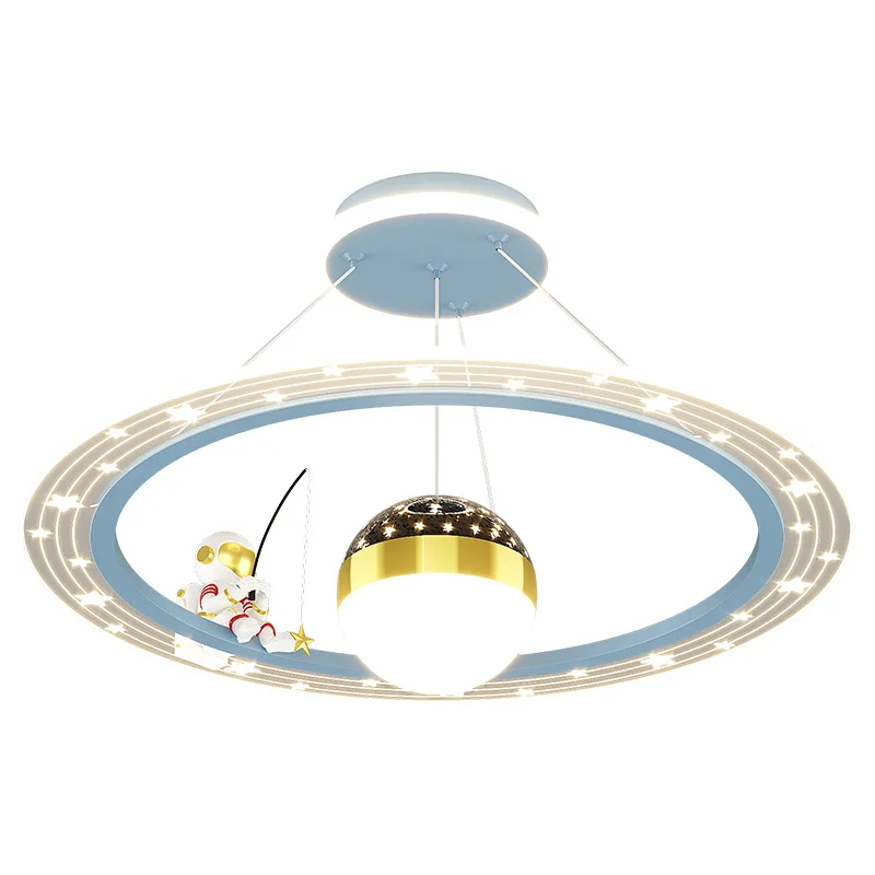 Astronaut LED Chandeliers led chandelier ceiling light For Children Room Boy Study Ceiling Pendant lamp Remote Control nursery Bedroom Indoor Lighting