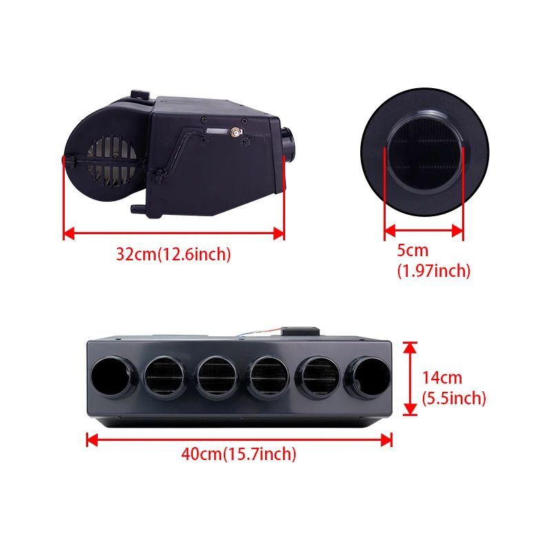 Universal Car Air Heater Truck 12V 24V 6 Hole Water Tank Heater Foot for Classic Mini Bus Van RC Tractor Parts