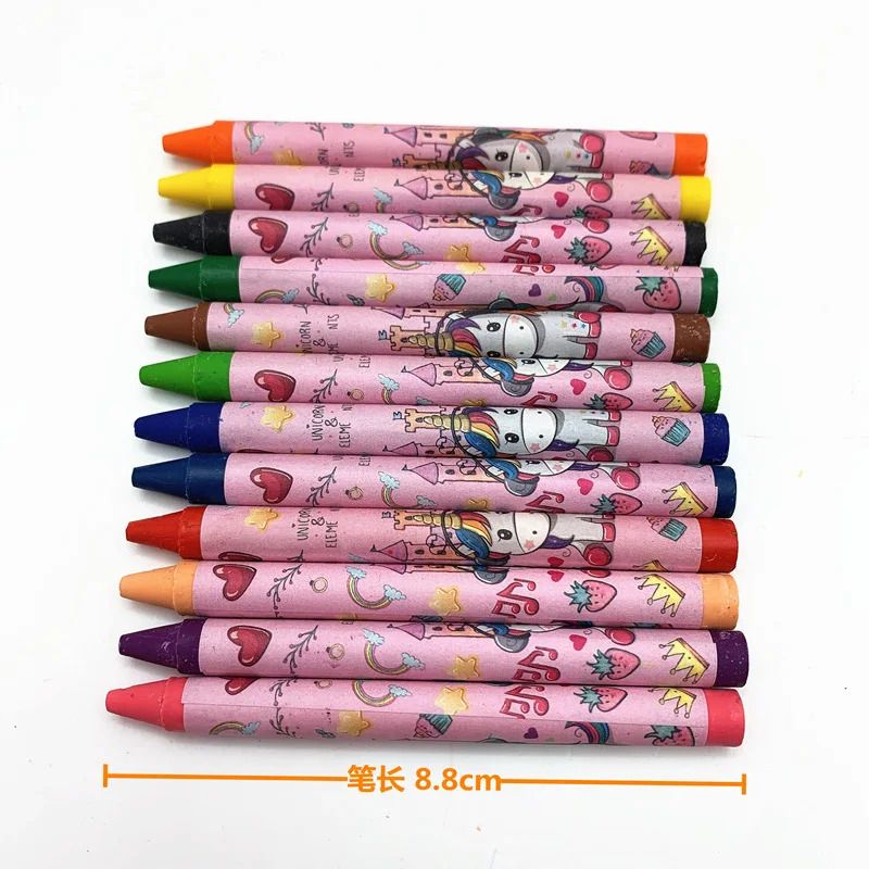 Unicorn Crayon Set 12 Color Boxed Drawing Painting Multicolor Crayons Pen Art School Supplies Hand-patinted Child Graffiti Tools colored crayons children painting supplies