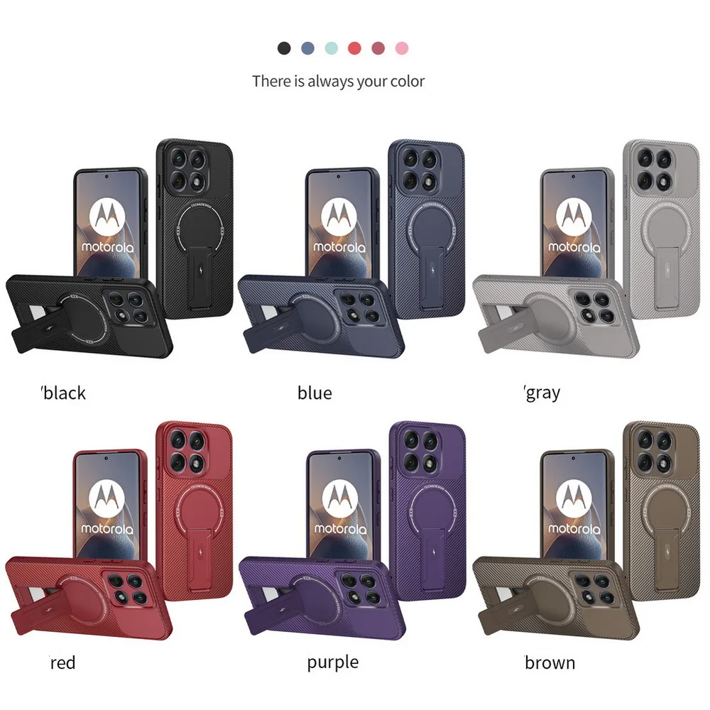 Carbon Fiber Magnetic Ring Case with Invisible Stand Holder