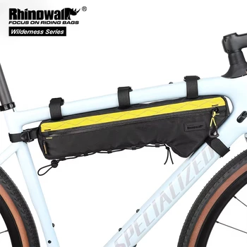 Rhinowalk Borsa per telaio bici Borsa per traversa triangolare per bicicletta resistente all'acqua per bici da ghiaia Mtb e da strada con lunghezze del telaio oltre 17 pollici