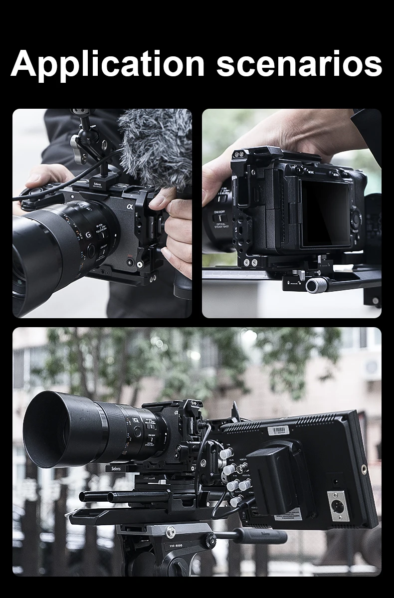 Camera Full Cage for SONY FX3/FX30 with Multiple Expansion Holes Aluminum Alloy