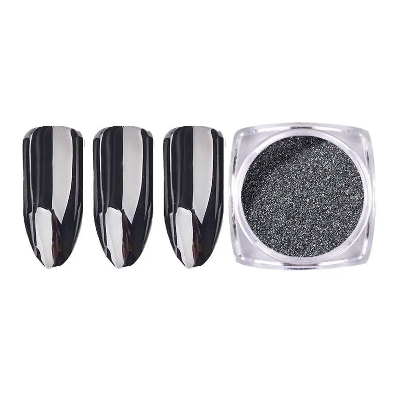 Nail Powder Nail Glitter Nail Pigment Nail Decoration Nail Decorations Nail Powder Set 1G/BOX Magic Mirror Black Nails Glitter Powder Shining Chrome Pigment Dust DIY Nail Art