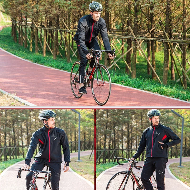Winter Fleece Thermal Cycling Jacket Coat Windproof Bicycle Clothing Autumn Outdoors Sport Cycling Camping Hiking Jacket