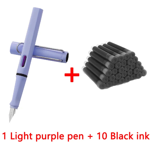 1 pen+10 ink Kawaii Fountain pen calligraphy Multi-function pen 0.38mm EF Nib school supplies stationery pens 17