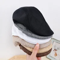 New Men Berets Spring Autumn Winter British Style Newsboy Beret Hat Retro England Hats Male Hats Peaked Painter Caps for Dad 2