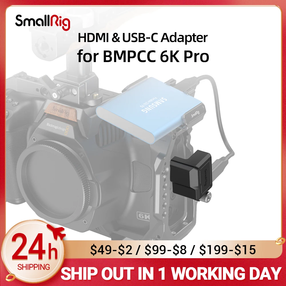 

SmallRig HDMI-совместимый и компактный адаптер с прямым углом для BMPCC 6K Pro 3289
