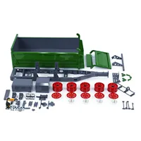 LESU 1/14 RC 2-Axle Hydraulic Full Trailer LED Lights Painted Self-dumping Trailers for Remote Control Tractor Truck Model Toys 1