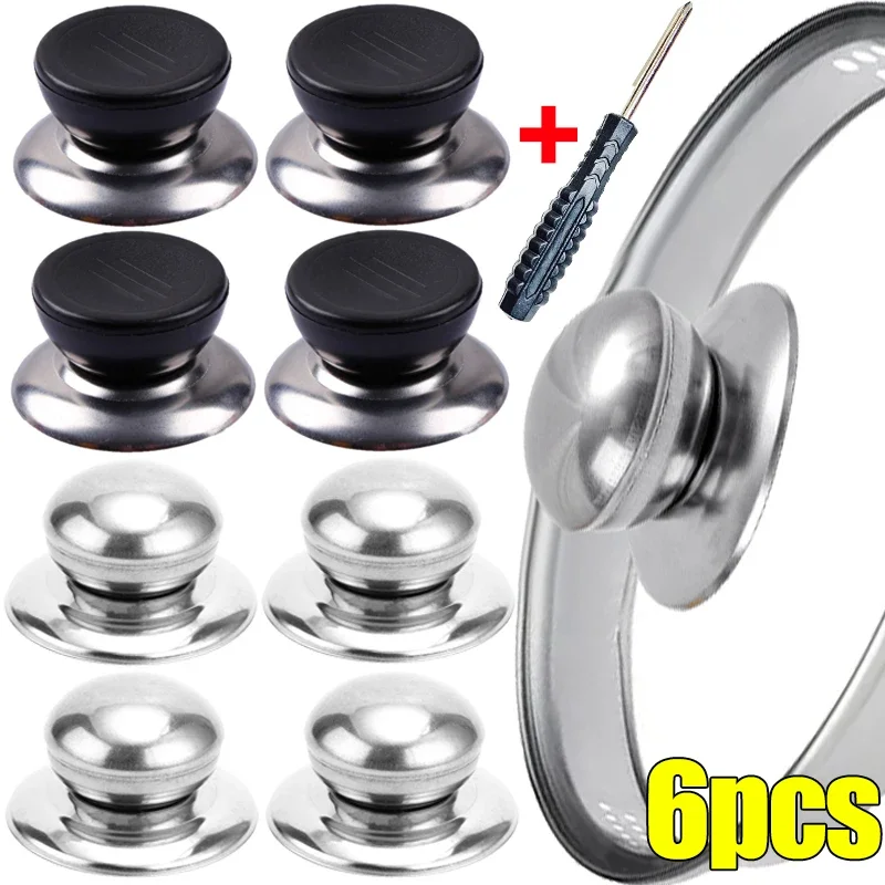 Stainless Steel Universal Replaceable Pot Lid Handle with Screwdriver for Cookware Accessories,pot lid handle