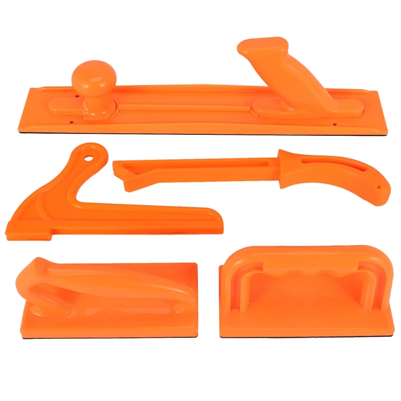 

Retail Woodworking Tools 5 Pcs Plastic Table Saw Pusher Push Block And Stick Package -Orange