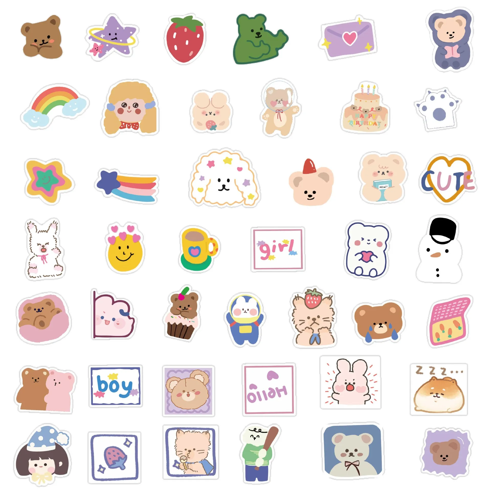 TULX 90PIECE sticker cute stickers kawaii cute stationery stickers  aesthetic cheap kawaii stationery