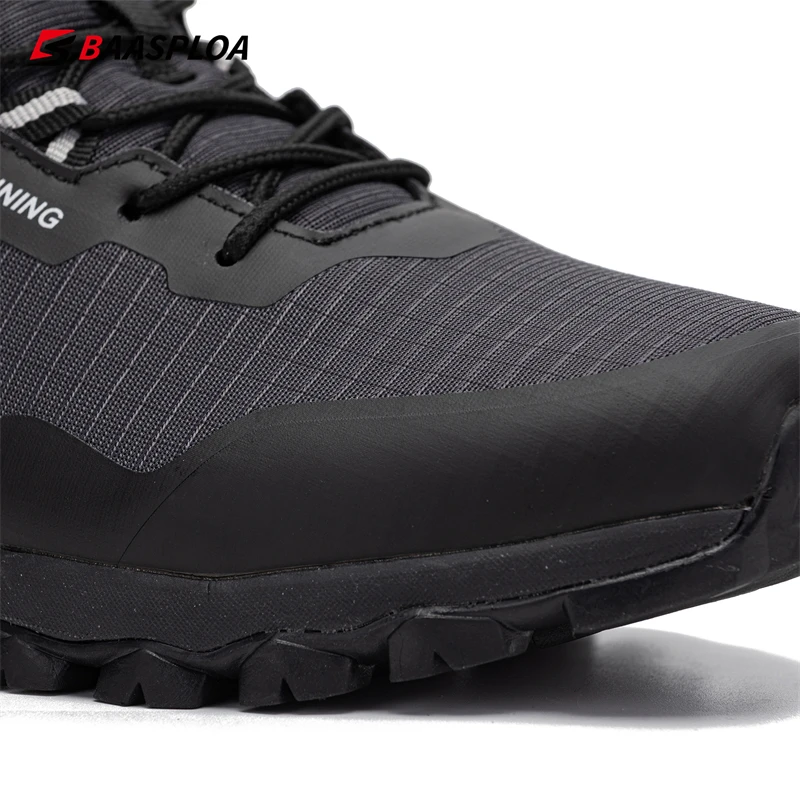 Baasploa New Men's Anti-Skid Wear-Resistant Hiking Shoes Fashion Waterproof Outdoor Travel shoes Sneaker Comfortable Male Shoes