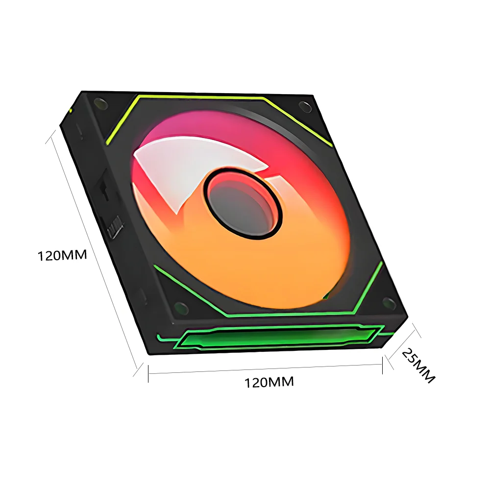 PC case fan 120mm ARGB mirror cycling lighting effect CPU cooling fan 4-pin PWM 58.36CFM for computer water cooling