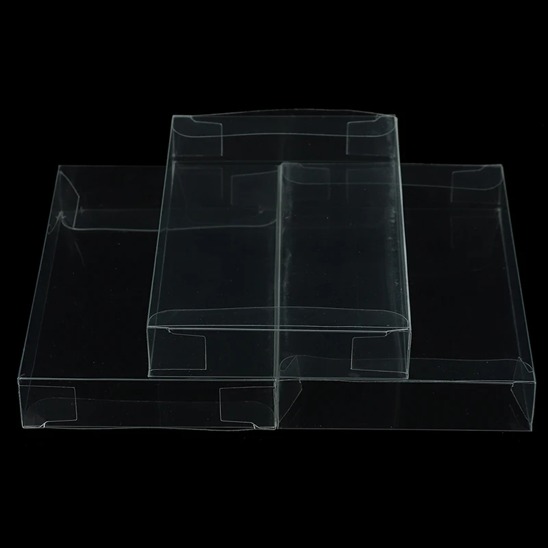 SNES N64 CIB용 투명 PET 플라스틱 상자 보호기 케이스 슬리브 커버 10개