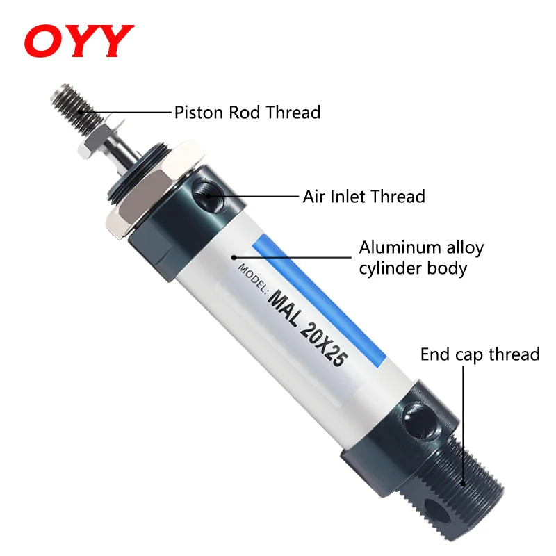 Air Pneumatic Cylinder Double Compressed Various Sizes