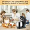 Mixer, 9.5 Qt , 6-Speed Tilt-Head Food Dough Mixer, Electric Kitchen Mixer with Dough Hook, Flat Beater & Wire Whisk, 6