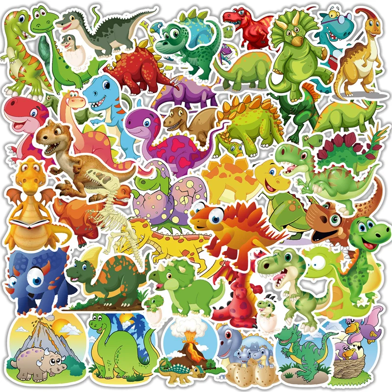 

50/100 Pcs Cartoon Dinosaur Graffiti Stickers DIY Skateboard Laptop Luggage Bicycle Motorcycle Phone Car Creative Sticker Decals