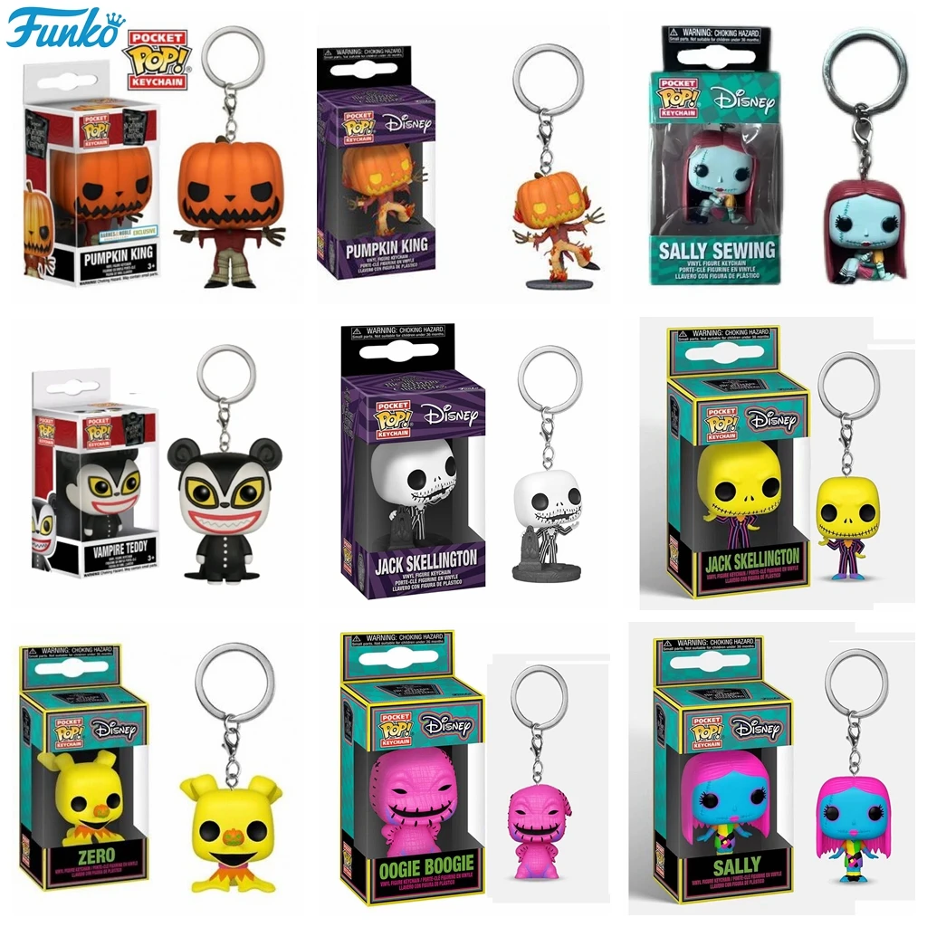 thumbnail image 2 of FUNKO POP Llavero Disney Pesadilla antes de Navidad Jack Oogie Boogie Teddy Mayor Sally Zero Pumpkin King Figura de vinilo de juguete, 2 of 5