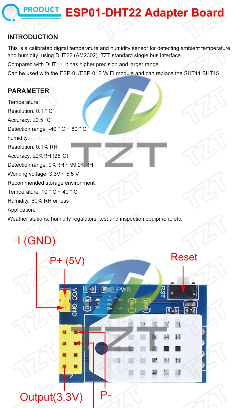 TZT ESP8266 5V WiFi-Relaismodul DS18B20 DHT11 DHT22 LED-Controller Smart-Home-Fernbedienungsschalter Telefon-App ESP-01S – Detail 6