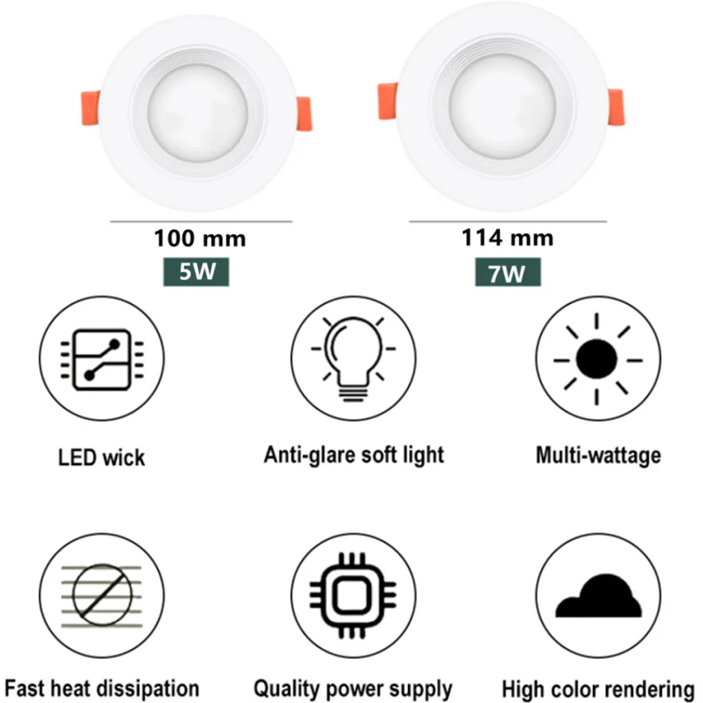 AC85-265V LED Downlight PIR Motion Sensor 5W 7W Recessed LED Ceiling Light Spot Light Radar Induction for Bedroom Kitchen Indoor