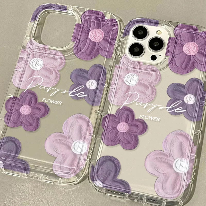 Vibrant Purple Floral Soft Phone Case Back Cover
