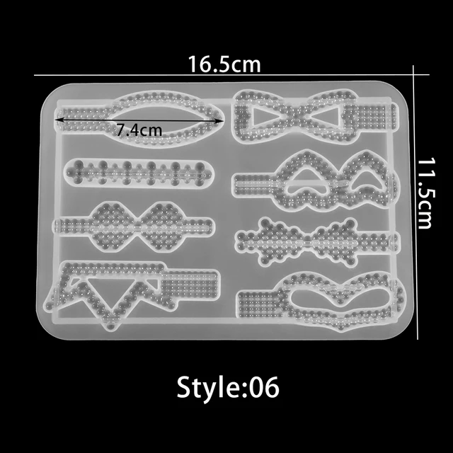 Barrettes Silicone Molds Metal Geometric Hair Clips Epoxy Resin Mold For DIY Resin Hairpin Crafts Jewelry Making Accessorires Style 6