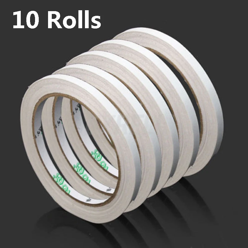 

10Rolls Strong Adhesive Ultra-thin High Quality Tape 8m Length 0.8cm Width Double-sided Tape Office School Supplies Stationary