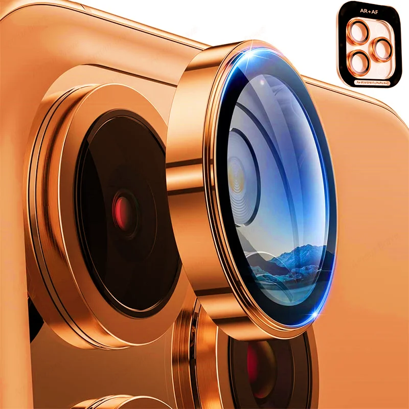 Premium 8K Tempered Glass Camera Lens Protector with Metal Ring