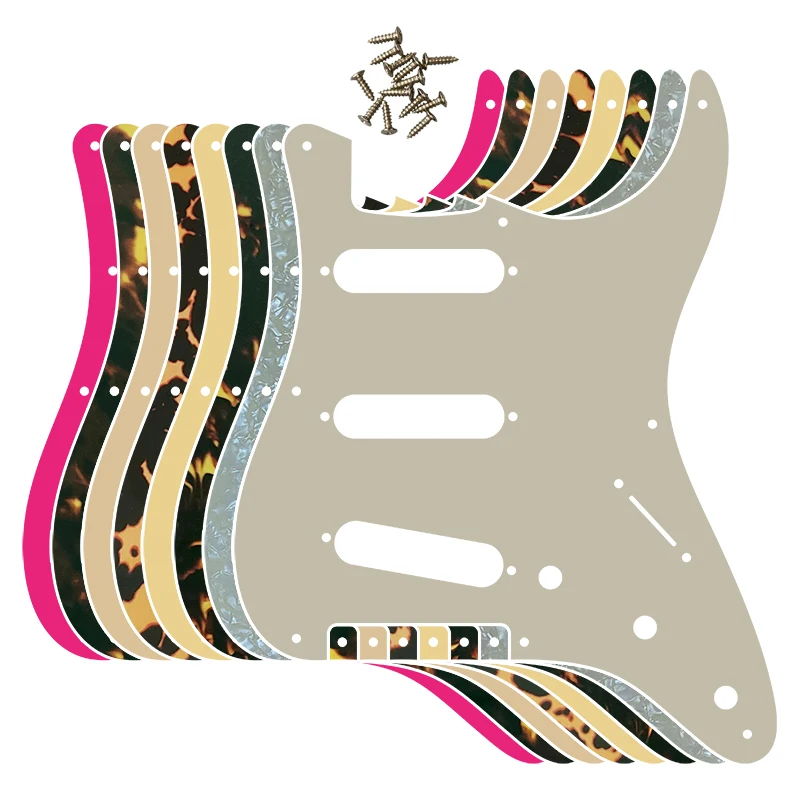 

Pleroo Guitar Parts - For 57' 8 Screw Hole Standard St SSS Guitar Pickguard Scratch Plate Multi Color Choice