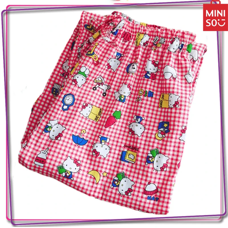 

New Miniso Sanrio Hello Kitty My Melody Cartoon Large Size Pants Y2K Women's Home Furnishing Sleepwear Pants Casual Loose Pants