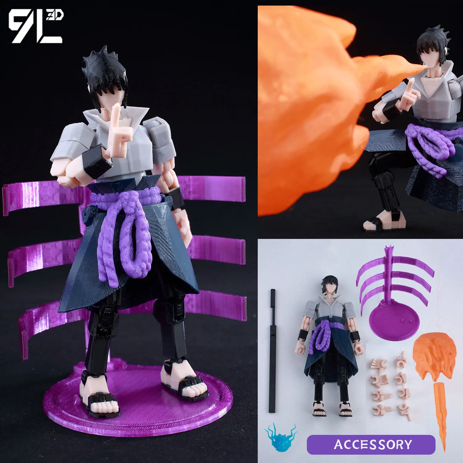 9L3D Lucky13 TITAN13 Rasengan Sasuke Uchiha 3D Figure - Susanoo