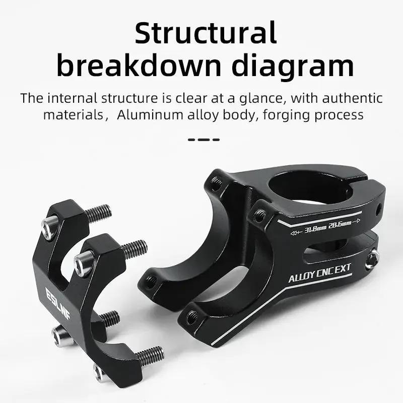 Bicycle Stem ESLNF 31.8 Stem 45mm Bike Short Stem CNC Aluminum Mountain Bicycle Handlebar Bicycle Road Bike MTB BMX