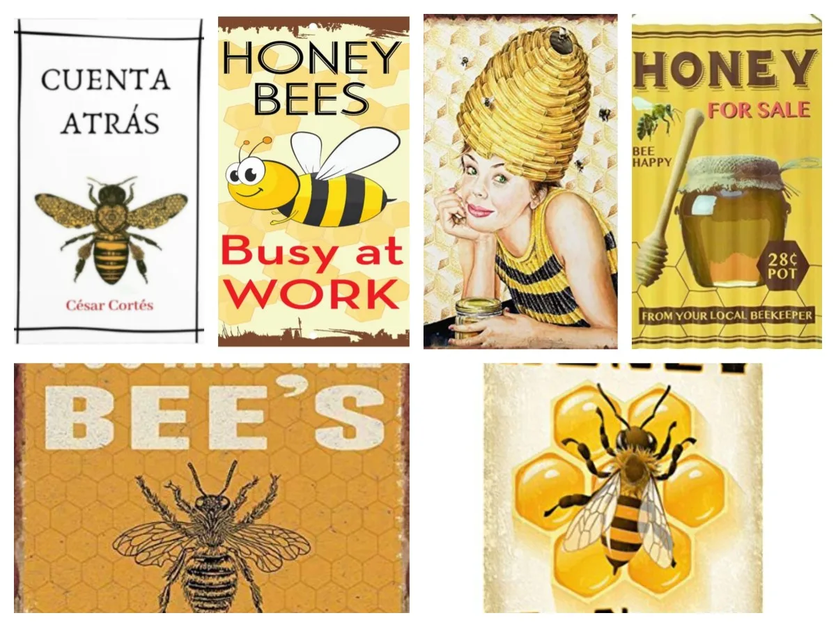 Realistic Honey Bee Drawing: How This Vintage Tin Sign Transformed My  Apothecary Shop Walls, image size:1200x900