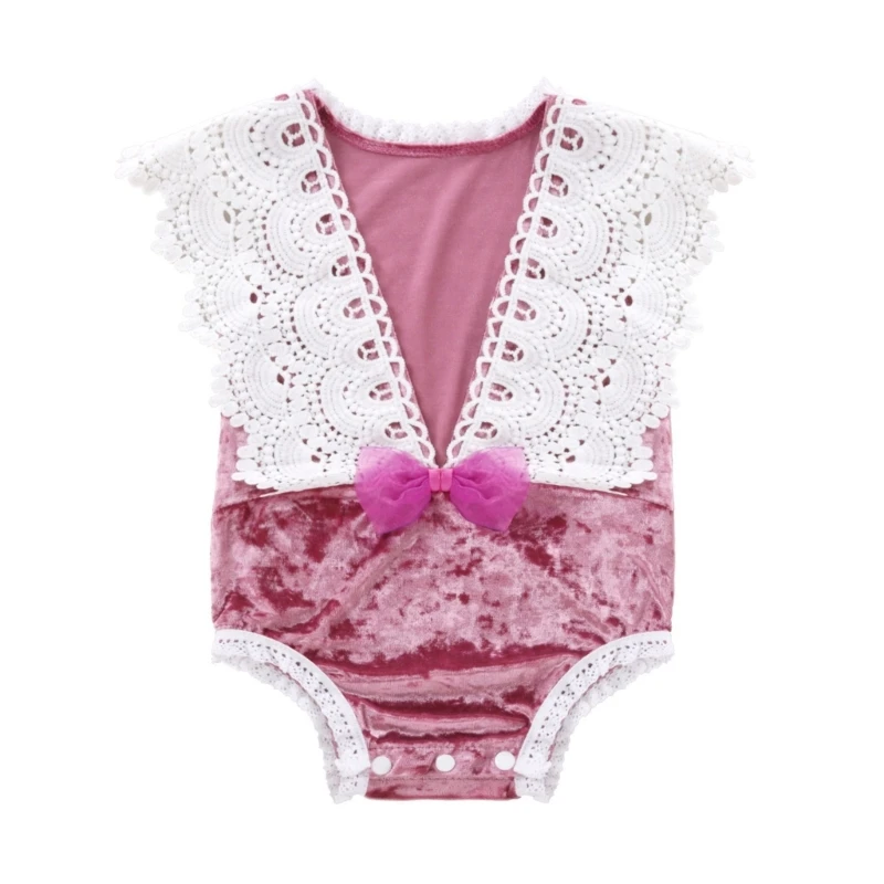 

Baby Photoshoot Clothing Princess Lace Jumpsuit Sleeveless Flower Lace Romper Newborn Shower Party Celebration Bodywear