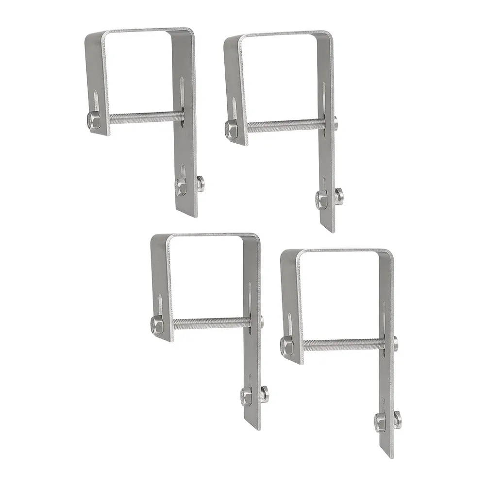 Everything Is Solar 4-Pcs Solar Panel Hooks For Balcony Railing Mounts Adjustable PV Brackets Fit 5cm Rail Weatherproof Kit For Home RV Boat Flat - Image 1