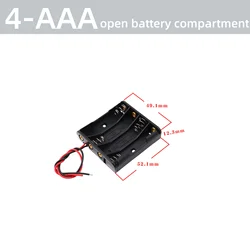Dual AA/AAA Battery Holder with Switch and Cable - Multi - Slot Storage Case (4 - AAA)